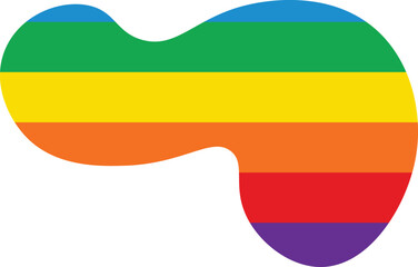 Colorful Rainbow blob abstract organic shape seamless pattern illustration. Trendy primary colored background with multiple colored Blobs.