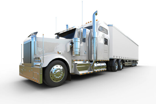 White US Truck - perspective view
