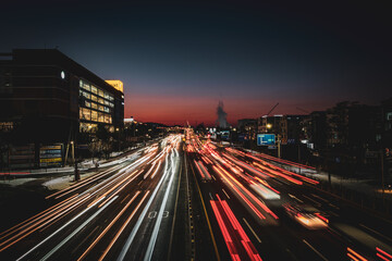 Fototapeta na wymiar night city traffic