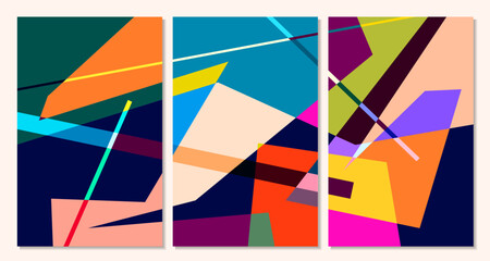 Vector colorful geometric abstract background for summer banner