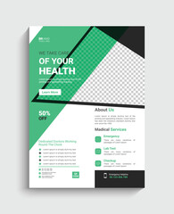 Fototapeta premium Medical flyer template design, Health card poster template