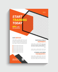 Obraz premium Gym fitness flyer design, Sports poster template