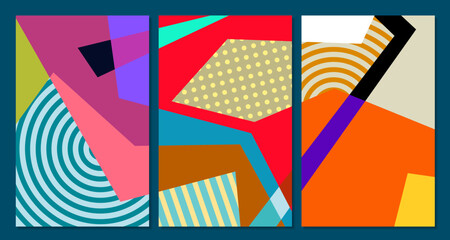 Vector colorful geometric abstract background for summer banner