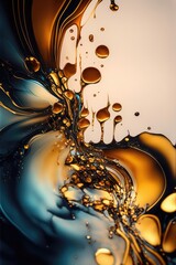 Exclusive abstract ink fluid wallpaper background, made with generative ai