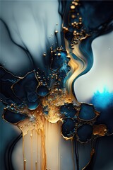 Obraz premium Exclusive abstract ink fluid wallpaper background, made with generative ai