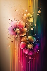 Abstract floral and nature ink background design, made with generative ai