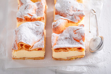 Sweet Choux pastry cake as traditional polish cuisine.