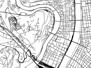 Obraz premium Vector road map of the city of Lyon Centre in France on a white background.