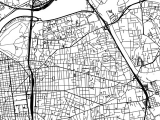 Obraz premium Vector road map of the city of Villeubanne in France on a white background.