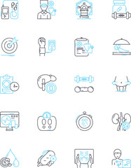 Well-being linear icons set. Happiness, Health, Peace, Mindfulness, Balance, Serenity, Calmness line vector and concept signs. Gratitude,Optimism,Empowerment outline illustrations