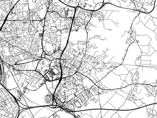 Obraz premium Vector road map of the city of Villeneuve-Ascq in France on a white background.