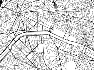 Obraz premium Vector road map of the city of Paris Centre in France on a white background.