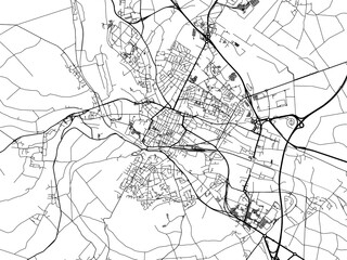 Vector road map of the city of  Beauvais in France on a white background.