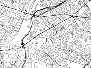 Fototapeta na wymiar Vector road map of the city of Rueil-Malmaison in France on a white background.