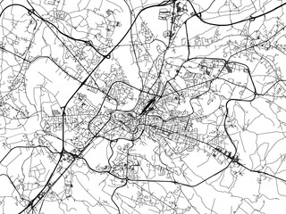 Vector road map of the city of  Angouleme in France on a white background.