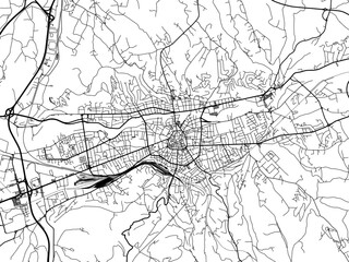 Fototapeta na wymiar Vector road map of the city of Brive-la-Gaillarde in France on a white background.