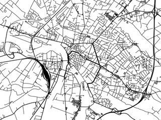 Vector road map of the city of  Montauban in France on a white background.