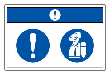 Notice Wear SCBA Symbol Sign, Vector Illustration, Isolate On White Background Label .EPS10