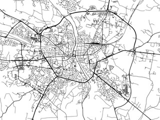 Vector road map of the city of  Laval in France on a white background.