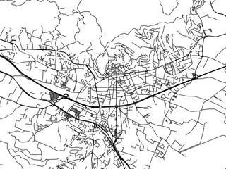 Vector road map of the city of  Hyeres in France on a white background.