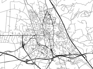 Vector road map of the city of  Salon-de-Provence in France on a white background.
