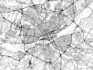 Obraz premium Vector road map of the city of Nantes in France on a white background.