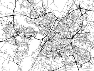Obraz premium Vector road map of the city of Angers in France on a white background.