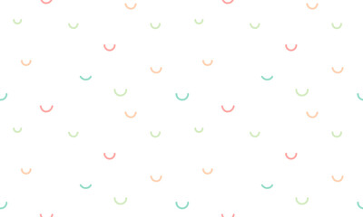 Colorful semicircles seamless pattern on white background. Vector Repeating Textures.