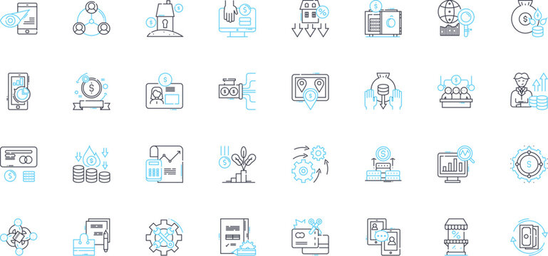 Wireless communication linear icons set. Bluetooth, Zigbee, G, Wi-Fi, LTE, NFC, Radio line vector and concept signs. Antenna,Spectrum,WAP outline illustrations