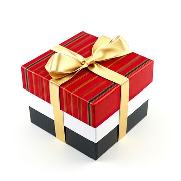 Beautiful wrapped gift box on white background created using generative AI tools