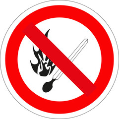 Panneau, Défense de faire du feu	