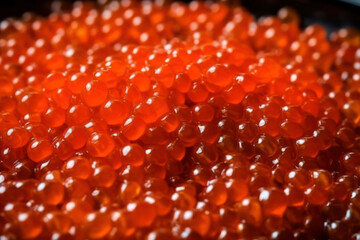 red caviar , macro shot .Neural network AI generated