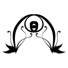 vector Abstract calligraphy of wavy leaves