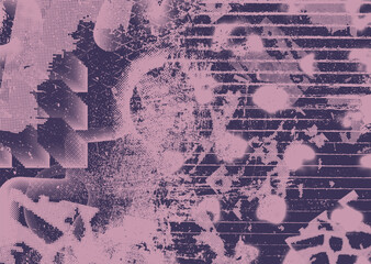 Aesthetic dotted design element. Duo tone poster . Modern art .Abstract composition . Half tone background. Halftone dots texture effect .Contemporary vector design