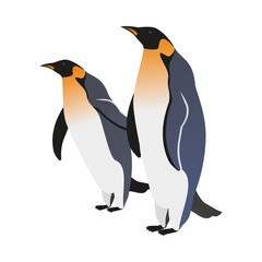 Isometric Penguins Illustration