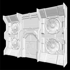 Armour Bunker Door Vector. Illustration Isolated On Black Background. A vector illustration Of An Armour Door.