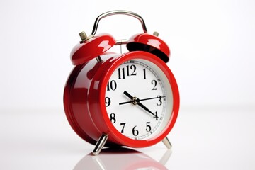 red clock on a white background from generative a