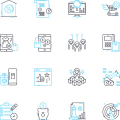 Fototapeta premium Environmental regulation linear icons set. Reduction, Conservation, Preservation, Compliance, Sustainability, Emissions, Pollution line vector and concept signs. Carbon,Footprint,Waste outline