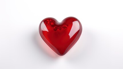 Fototapeta premium Symbol of Love and Valentine's Red heart shape isolated on white background.
