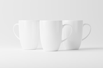 Ceramic Mug Cup For Coffee Tea White Blank 3D Rendering Mockup