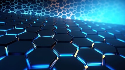 Fototapeta premium Abstract technological hexagonal background digital Technology Network Background Illustration Futuristic point wave.