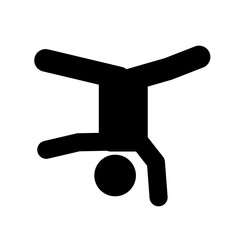 Handstand vector clip art, stick figure, pictogram, stickman