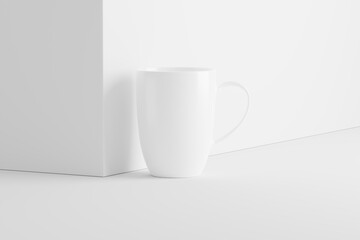 Ceramic Mug Cup For Coffee Tea White Blank 3D Rendering Mockup