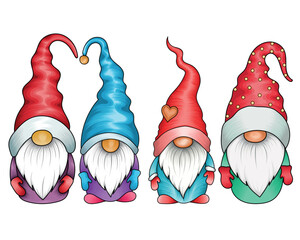 Hand-drawn Christmas gnome clipart