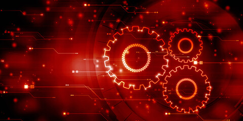 Obraz premium 2d illustration abstract gear Network 