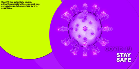 Obraz premium 3d render Corona virus microscopic view