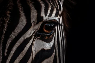 Foto auf Acrylglas Zebra eye close up of animal