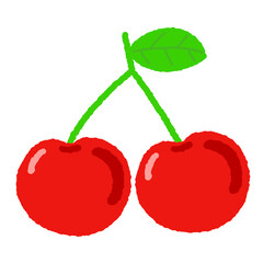 cherry with leaf Cute element for decoration 