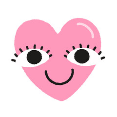 Pink heart emoji Cute element for decoration 