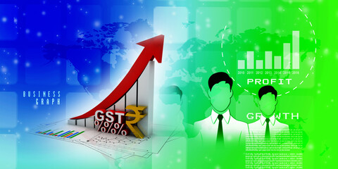 3d rendering Stock market online business concept. business Graph 